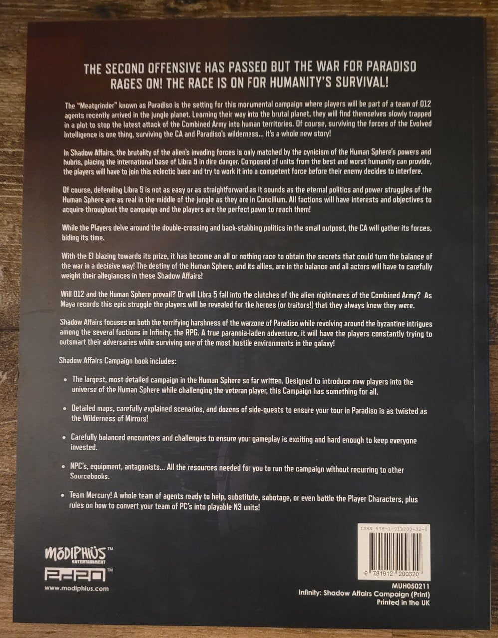 Infinity RPG: Shadow Affairs Campaign (*See Per Order Flat Rate Shipping)