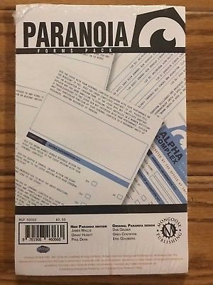 Paranoia RPG: Paranoia Forms Pack (*See Per Order Flat Rate Shipping)