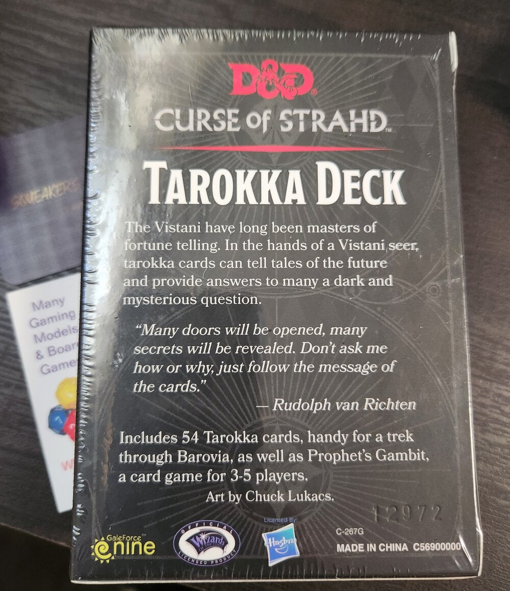 Dungeons & Drangons RPG Curse of Strahd Tarokka Deck (*See Per Order Flat Rate Shipping)