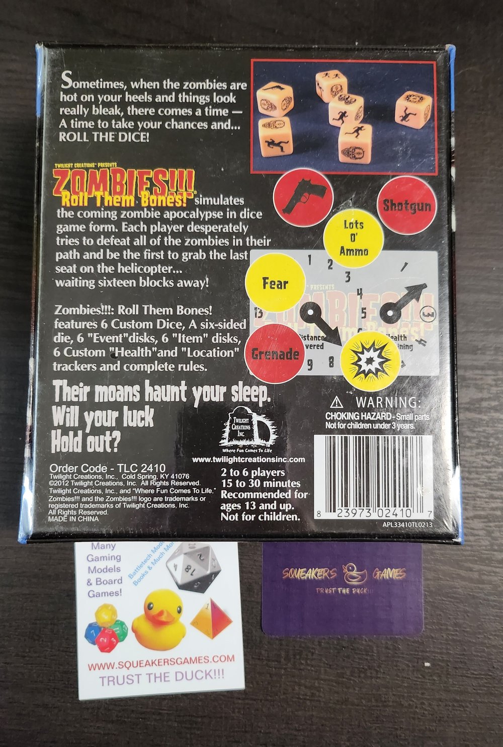 Zombies!!! Roll Them Bones! (*See Per Order Flat Rate Shipping)