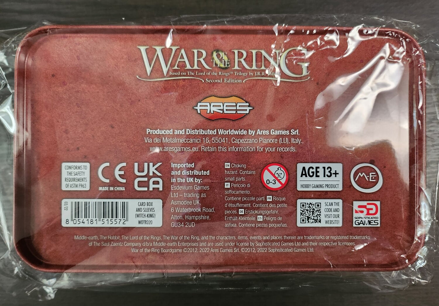 War of The Ring: Card Box and Sleeves (Witch-king Edition) (*See Per Order Flat Rate Shipping)