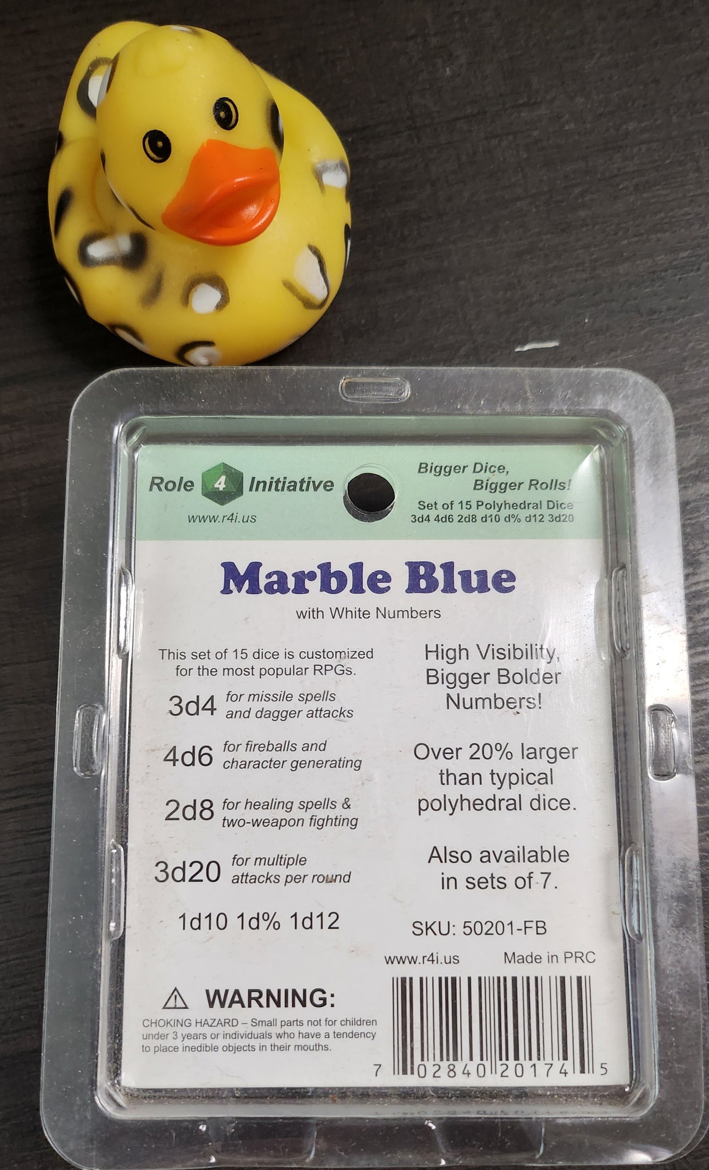 Roll 4 initiative: Dice set of 15 Marble Blue (*See Per Order Flat Rate Shipping)