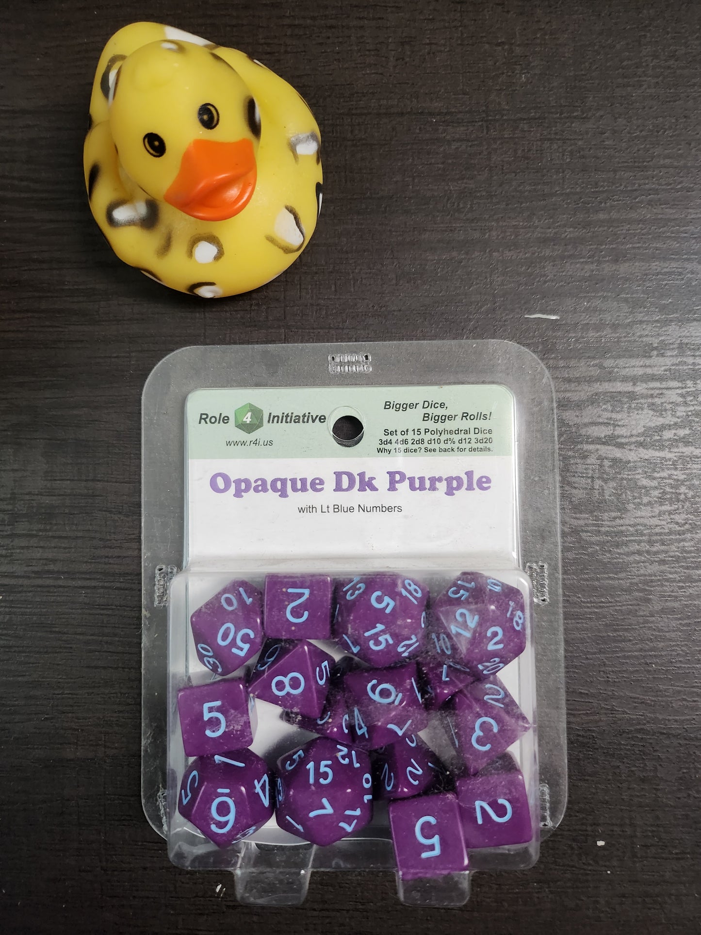 Roll 4 initiative: Dice set of 15 Opaque Dark Purple (*See Per Order Flat Rate Shipping)