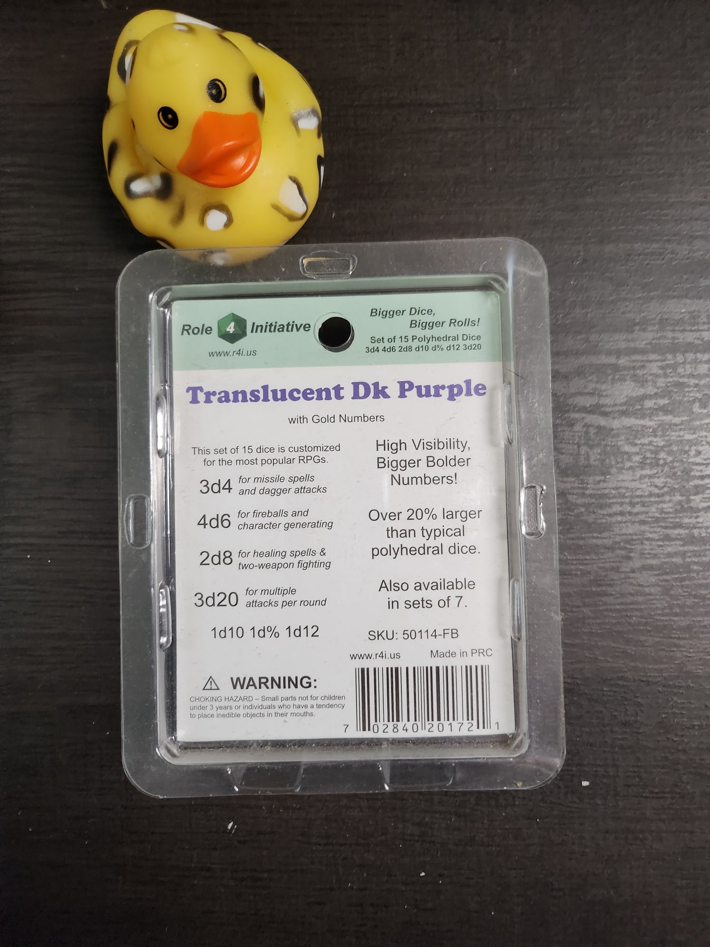 Roll 4 initiative: Dice set of 15 Translucent Dark Purple (*See Per Order Flat Rate Shipping)