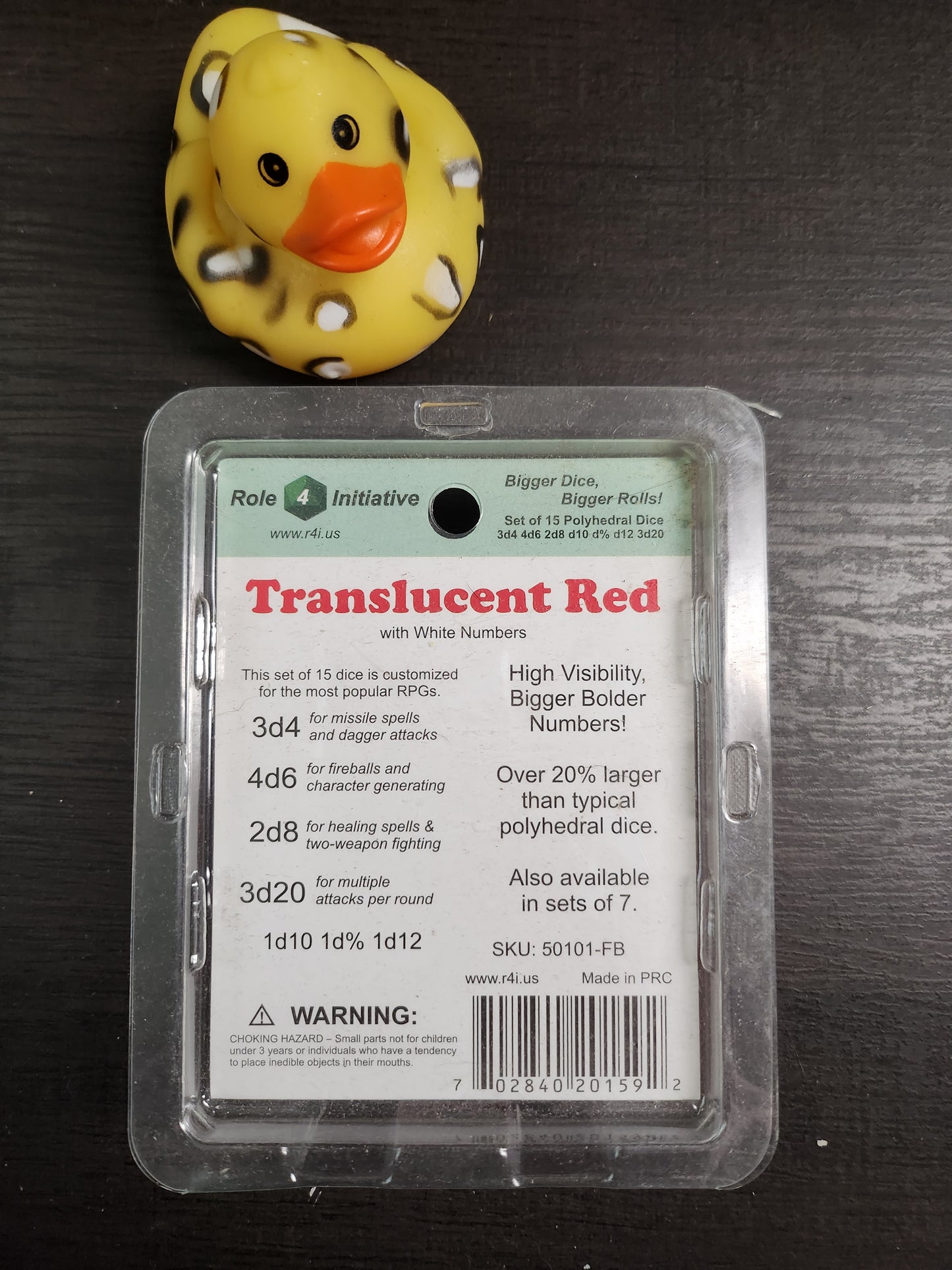 Roll 4 initiative: Dice set of 15 Translucent Red (*See Per Order Flat Rate Shipping)