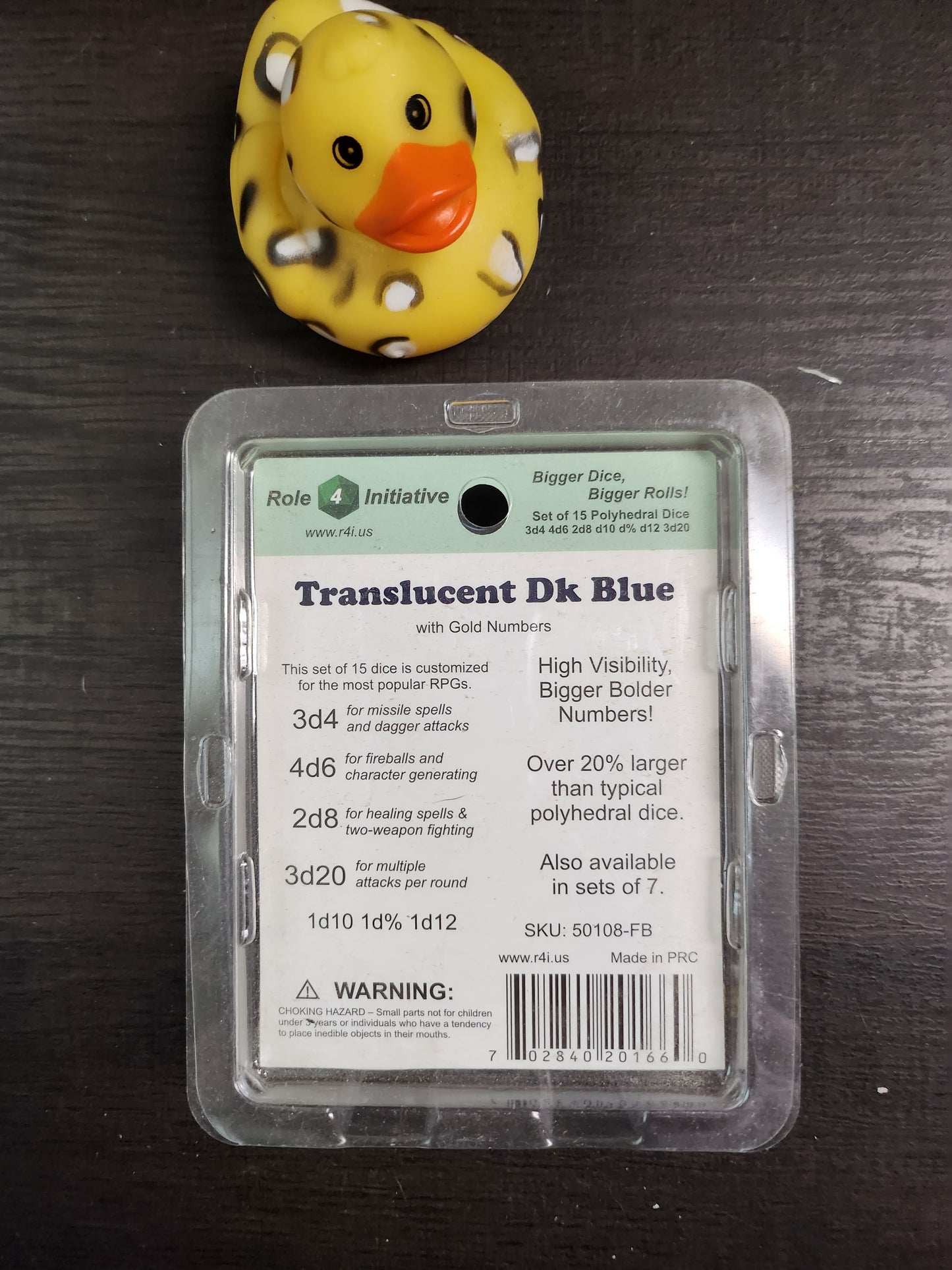 Roll 4 initiative: Dice set of 15 Translucent Dark Blue (*See Per Order Flat Rate Shipping)