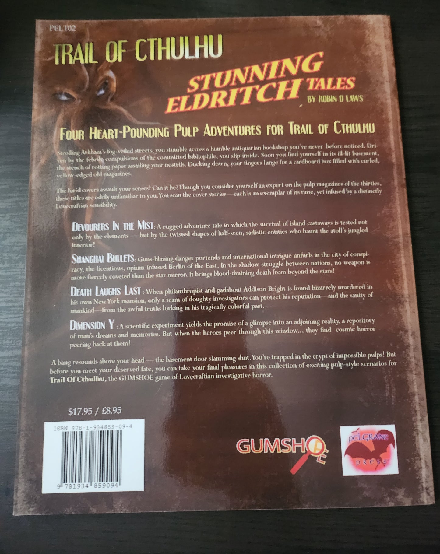 Trail of Cthulhu: Stunning Eldritch Tales (*See Per Order Flat Rate Shipping)