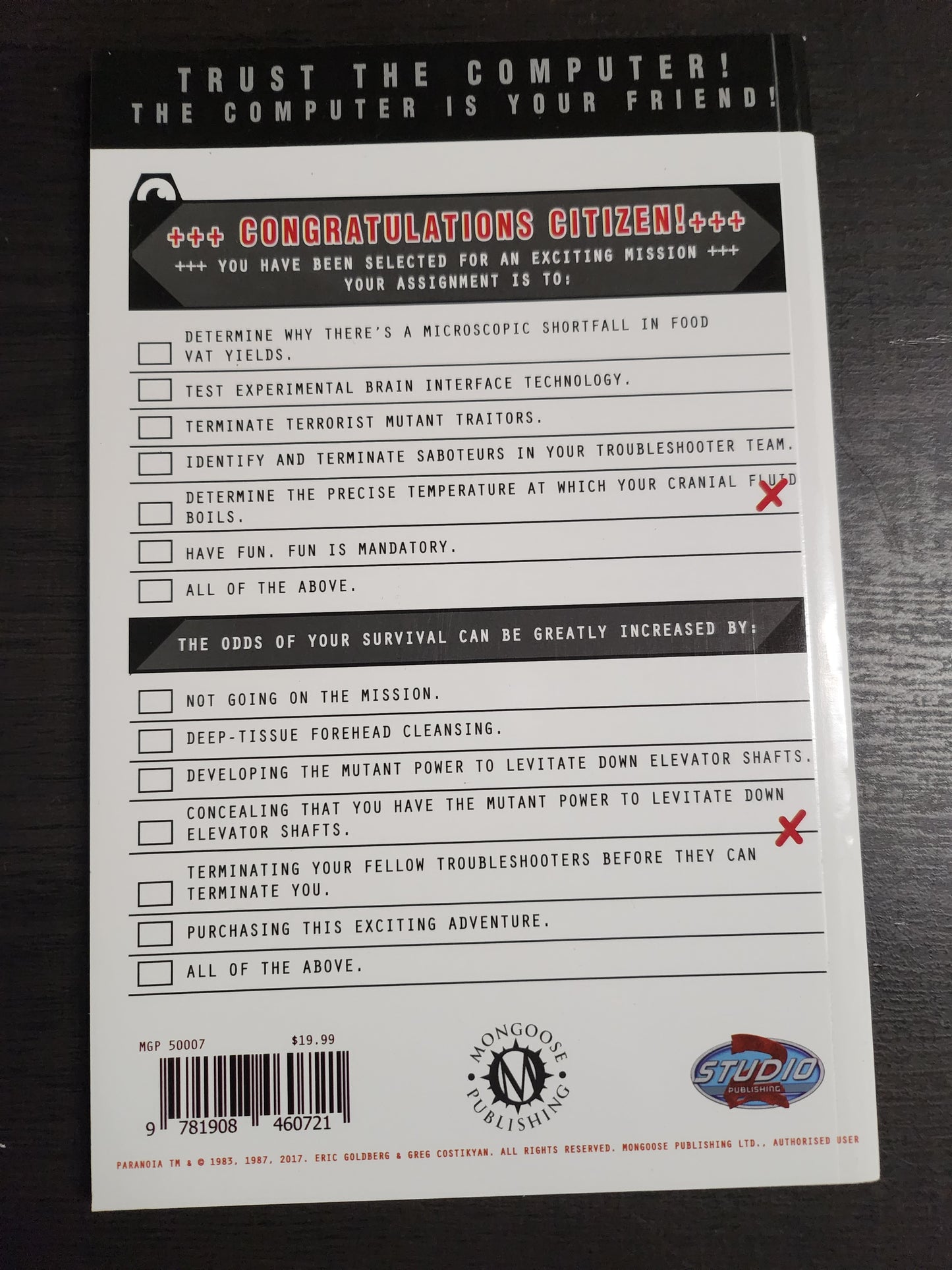 Paranoia IMPLAUSIBLE DENIABILITY (*See Per Order Flat Rate Shipping)