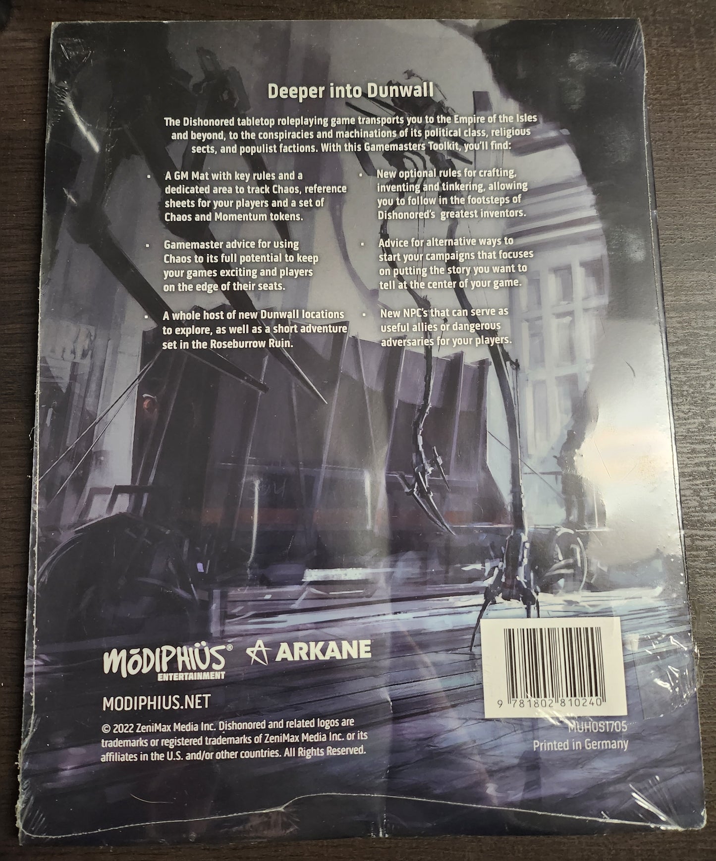 Dishonored RPG Gamemaster Toolkit (*See Per Order Flat Rate Shipping)