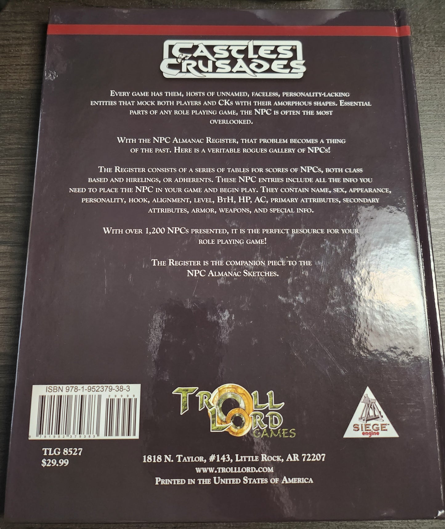 Castles & Crusades NPC Almanac The Register (*See Per Order Flat Rate Shipping)