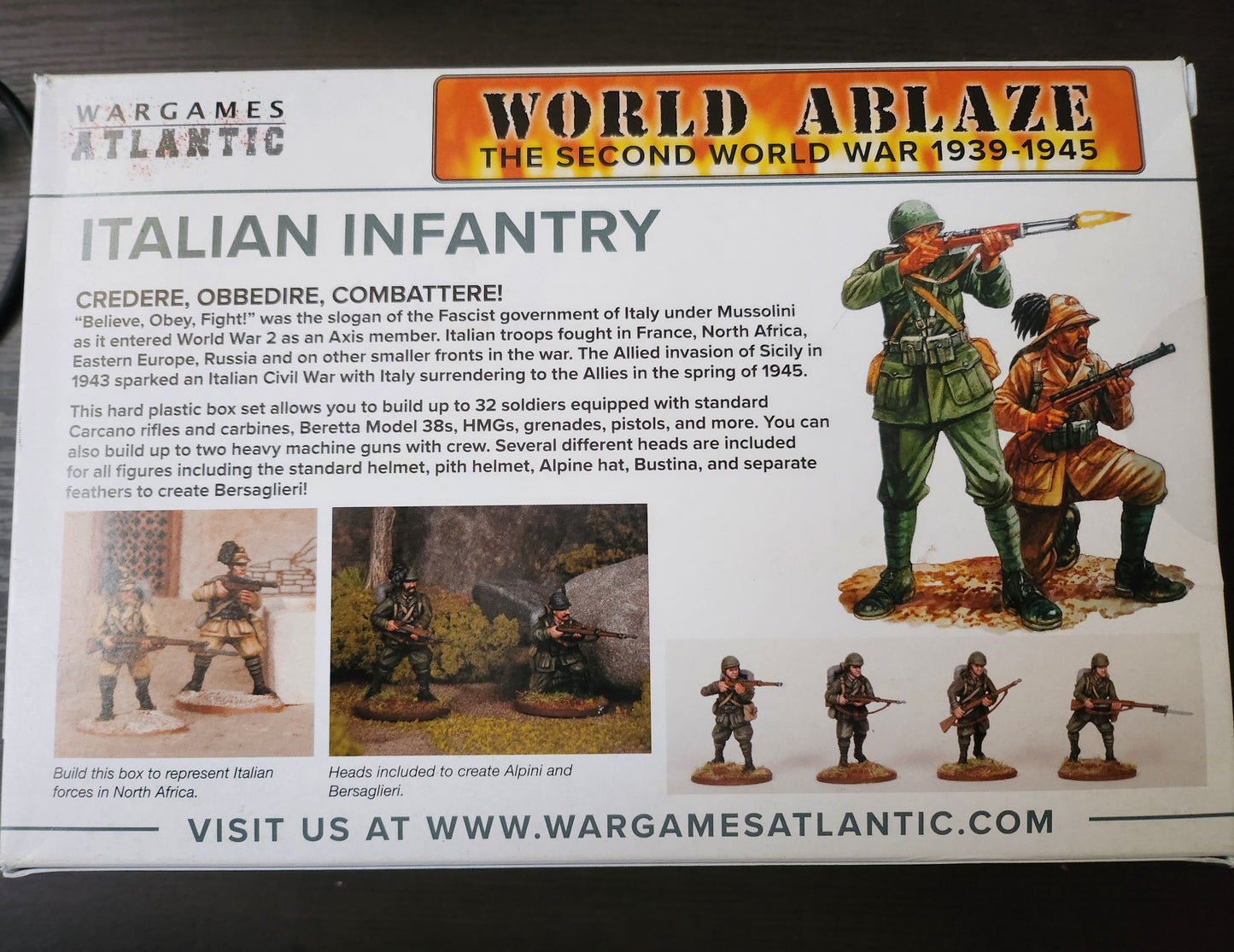 Wargames Atlantic Italian Infantry (*See Per Order Flat Rate Shipping)