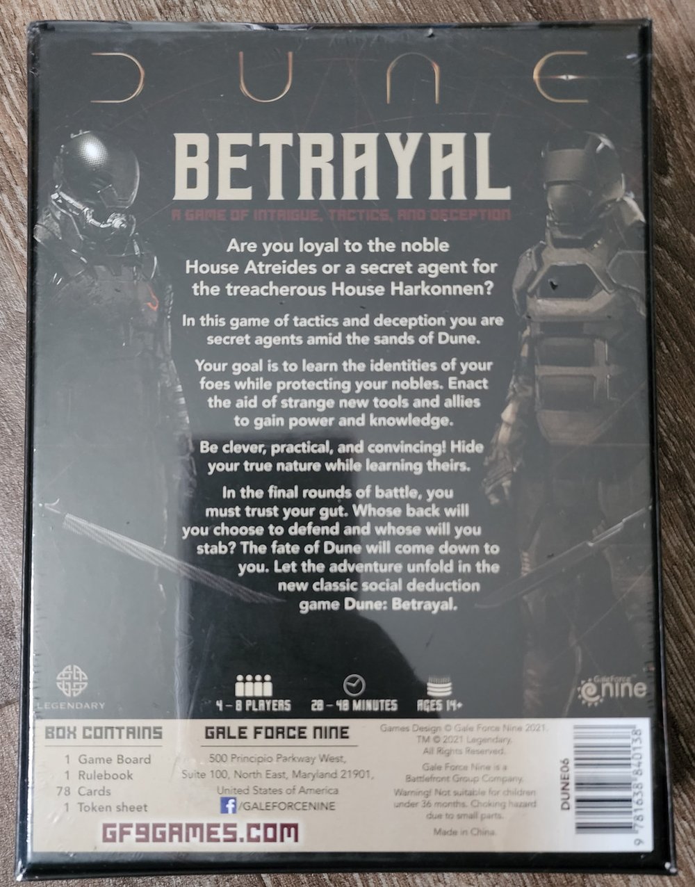 Dune Betrayal Game (*See Per Order Flat Rate Shipping)