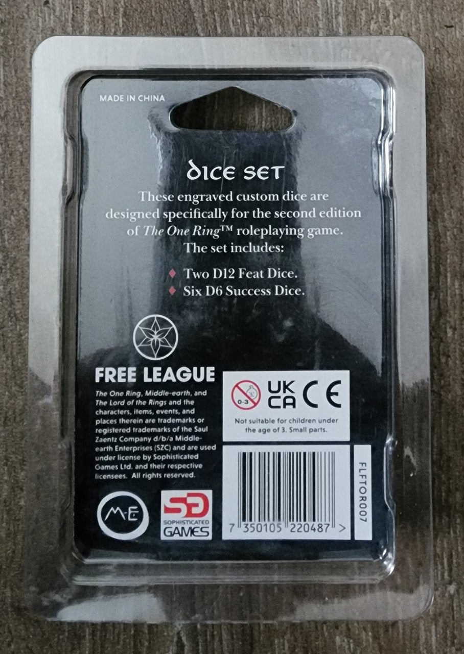 The One Ring RPG Black Dice Set  (*See Per Order Flat Rate Shipping)