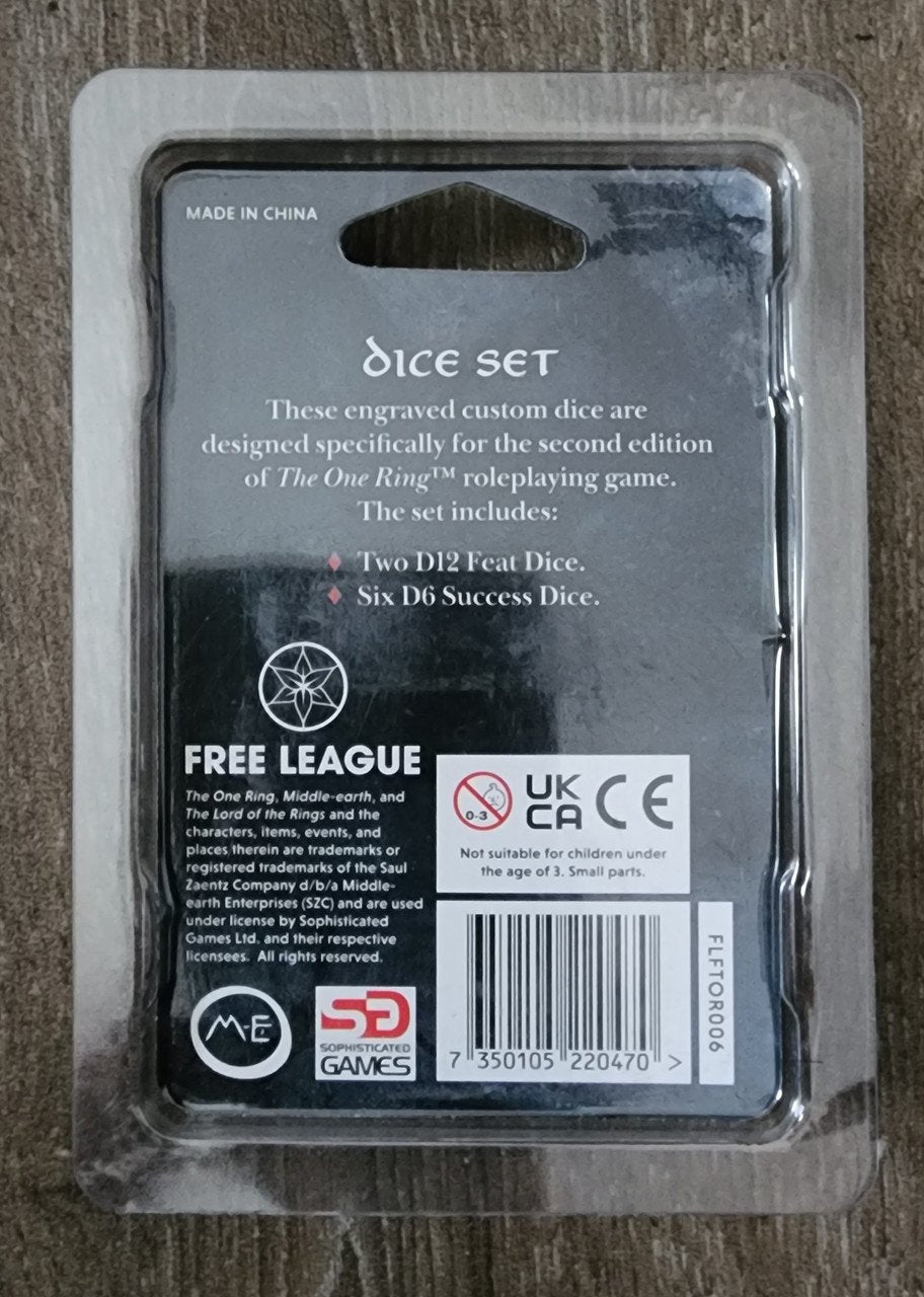 The One ring RPG White Dice Set (*See Per Order Flat Rate Shipping)