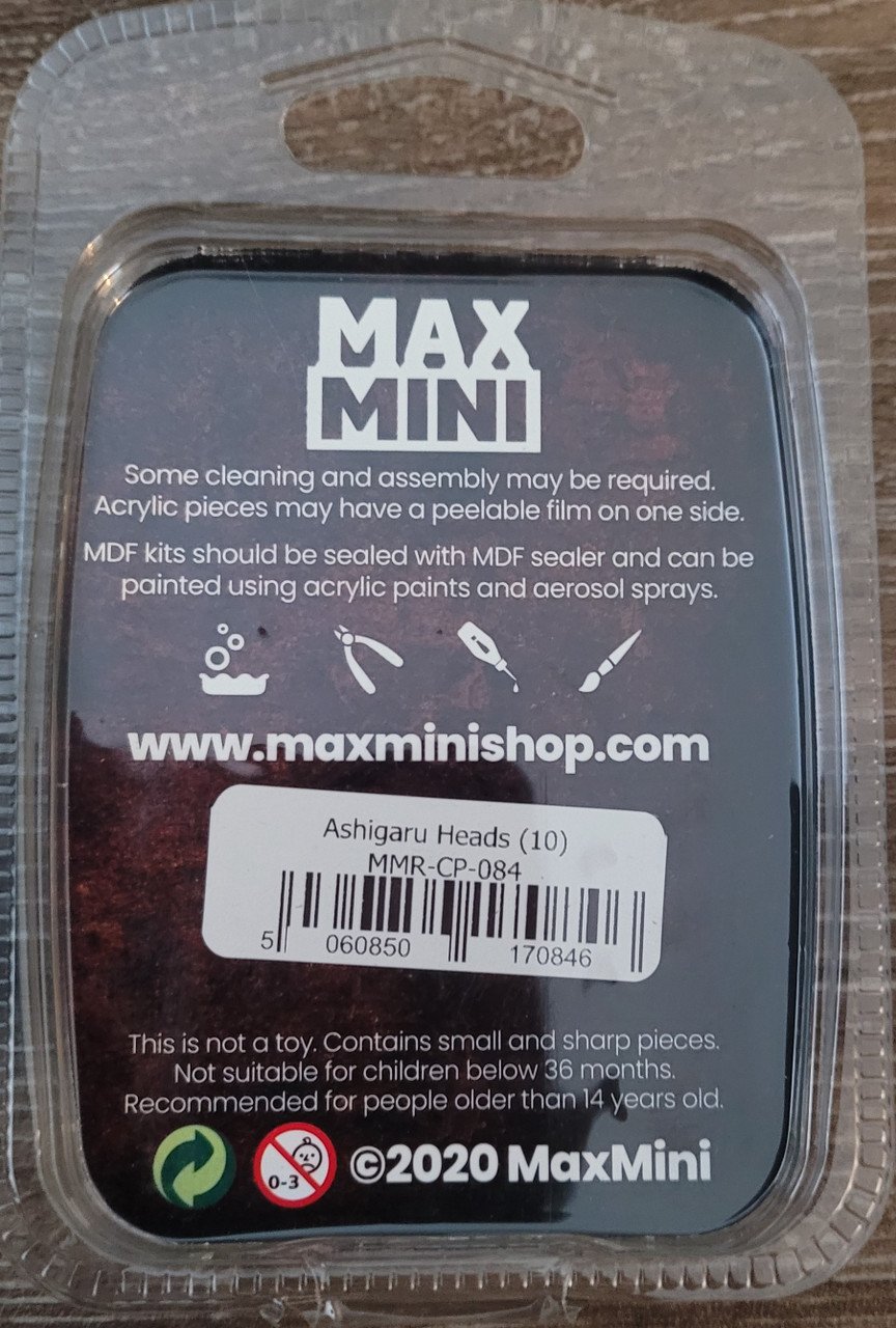 MaxMini Ashigaru Heads (10) (*See Per Order Flat Rate Shipping)