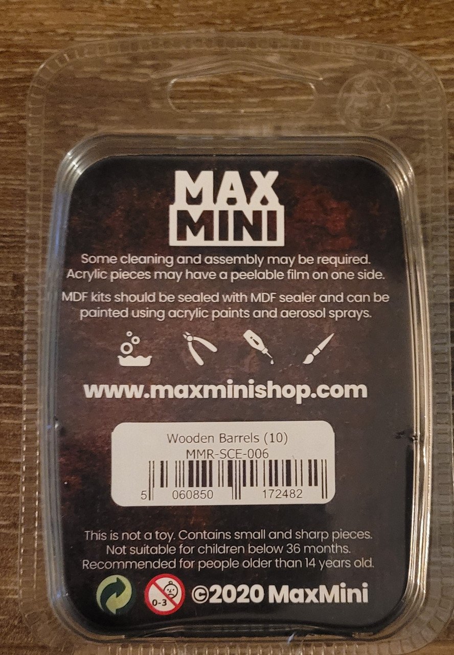 MaxMini Scenery - Wooden Barrels (10) (*See Per Order Flat Rate Shipping)