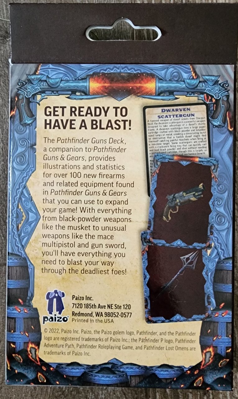 Pathfinder RPG (P2) Guns Deck (*See per order Flat Rate Shipping)