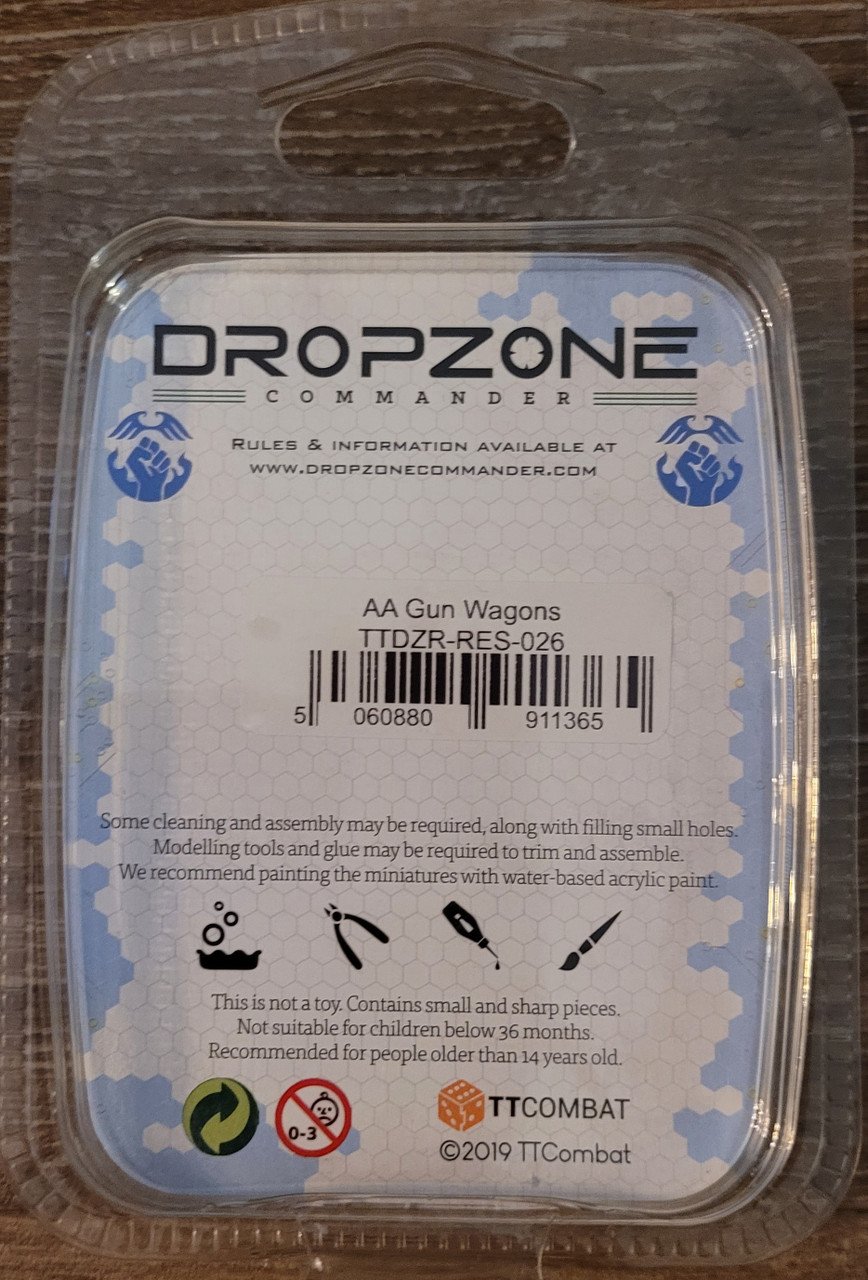 DropZone Commander AA Gun Wagons (*See Per Order Flat Rate Shipping)