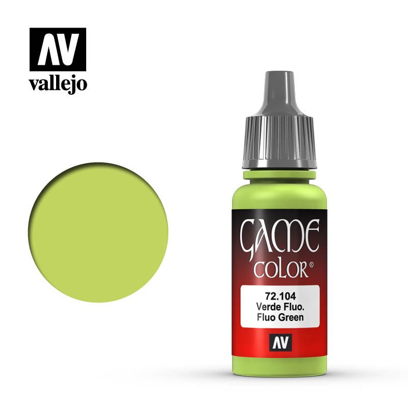 Vallejo Paint Game Color Fluo Green 72104  (*See Per Order Flat Rate Shipping)