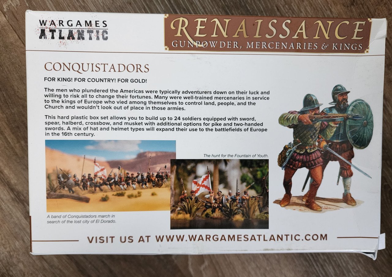 Wargames Atlantic Renaissance Conquistadors (24) (*See Per Order Flat Rate Shipping)