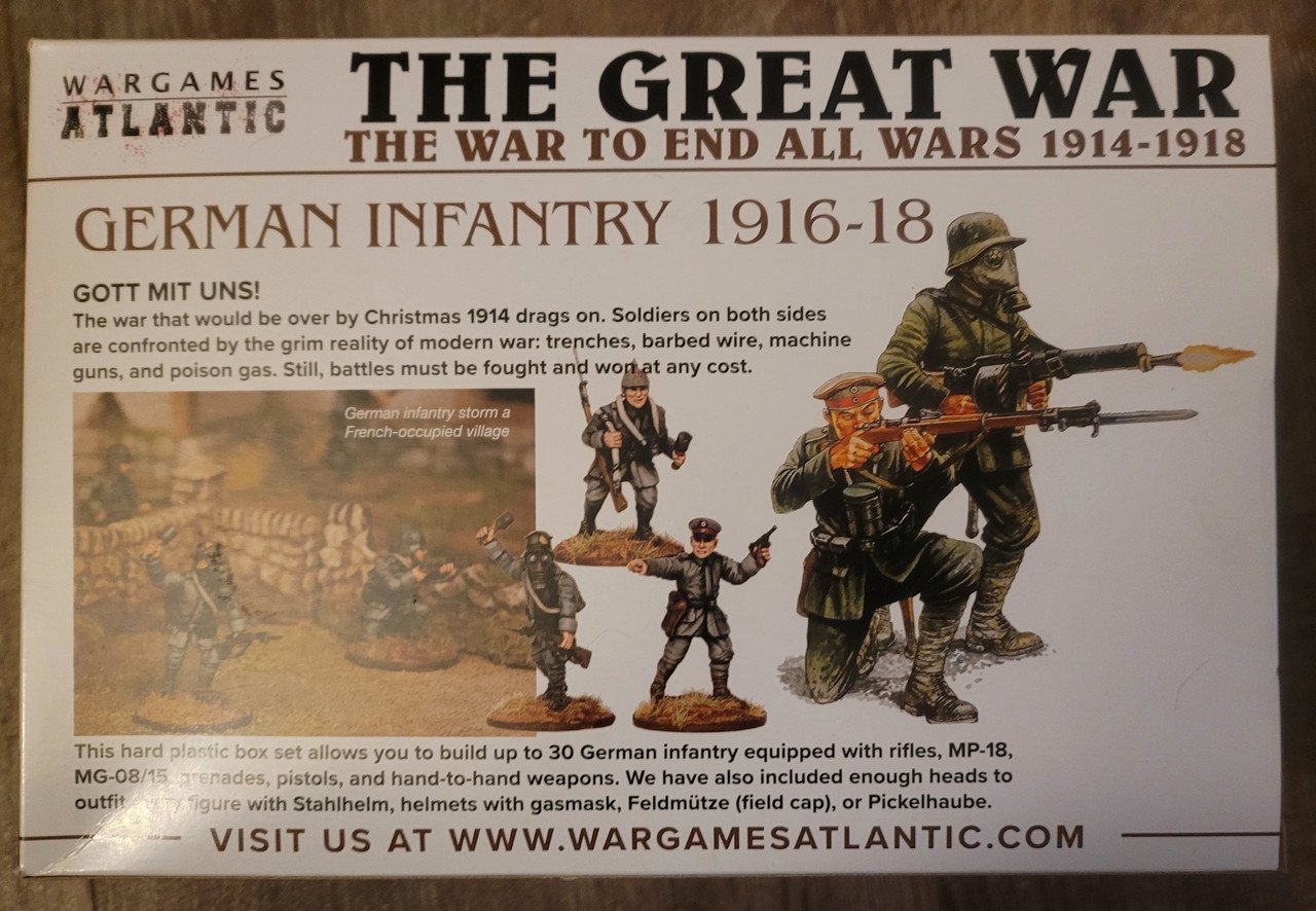 Wargames Atlantic Great War German Infantry (30) (*See Per Order Flat Rate Shipping)