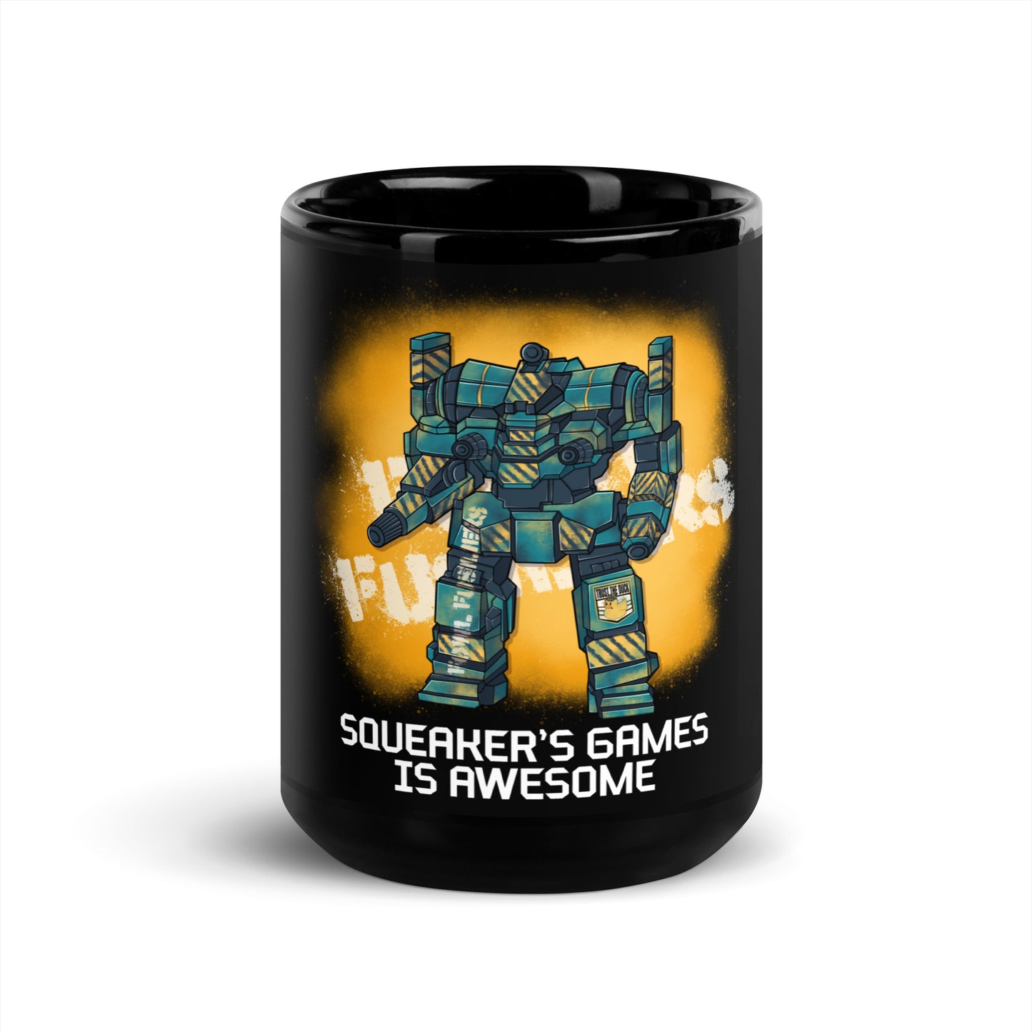Squeakers games is awesome!! Black Glossy Mug