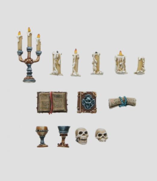 Max Mini Candles Books Skulls (13 pcs) (*See Per Order Flat Rate Shipping)