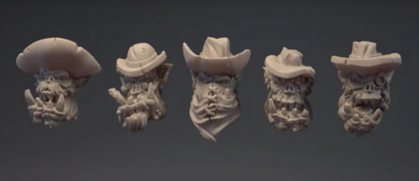MaxMini Gunslinger Orcs Heads (10) (*See Per Order Flat Rate Shipping)