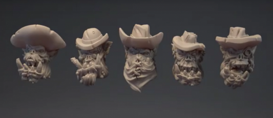 MaxMini Gunslinger Orcs Heads (10) (*See Per Order Flat Rate Shipping)