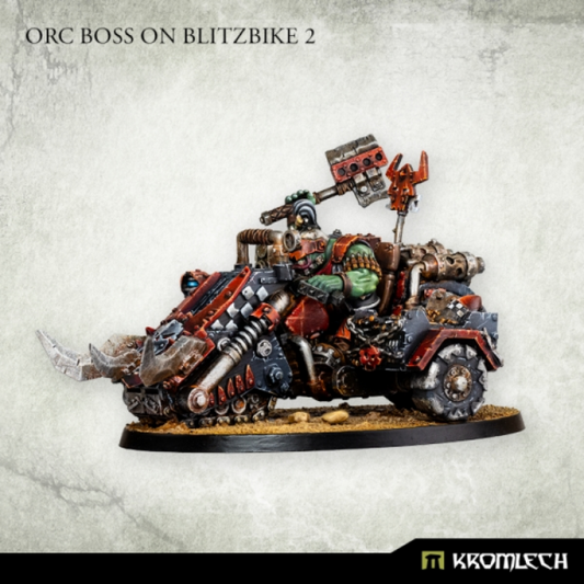 Kromlech Miniatures Orc Boss on Blitzbike #2 (*See Per Order Flat Rate Shipping)