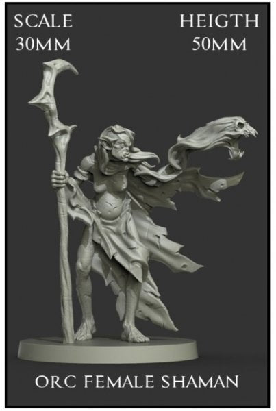 Yadharo Model Kit Orc Female Shaman (30mm Scale) (*See Per Order Flat Rate Shipping)