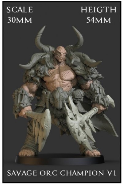 Yedharo Model Kits Orc Champion v1 (30mm Scale) (*See Per Order Flat Rate Shipping)