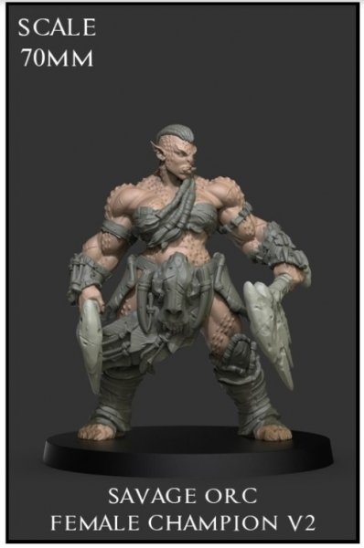 Yedharo Model Kit Savage Orc Female Champion v2 (70mm Scale) (*See Per Order Flat Rate Shipping)
