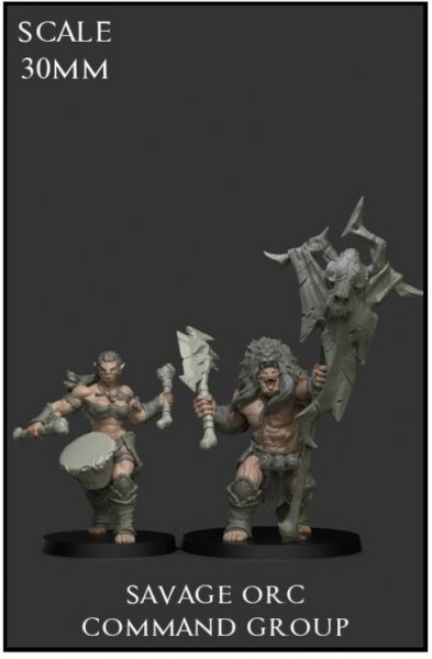 Yedharo Model Kit Savage Orc Command Group (30mmScale)