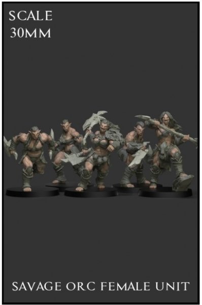 Yedharo Model Kit Savage Orc Female Unit (30mm Scale) (*See Per Order Flat Rate Shipping)