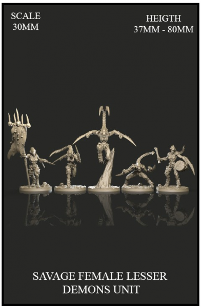 Yedharo Model Kit Savage Female Lesser Demons Unit (30mm Scale) (*See Per Order Flat Rate Shipping)