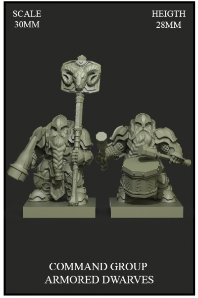 Yedharo Model Kit Command Group Armored Dwarves (30mm Scale) (*See Per Order Flat Rate Shipping)