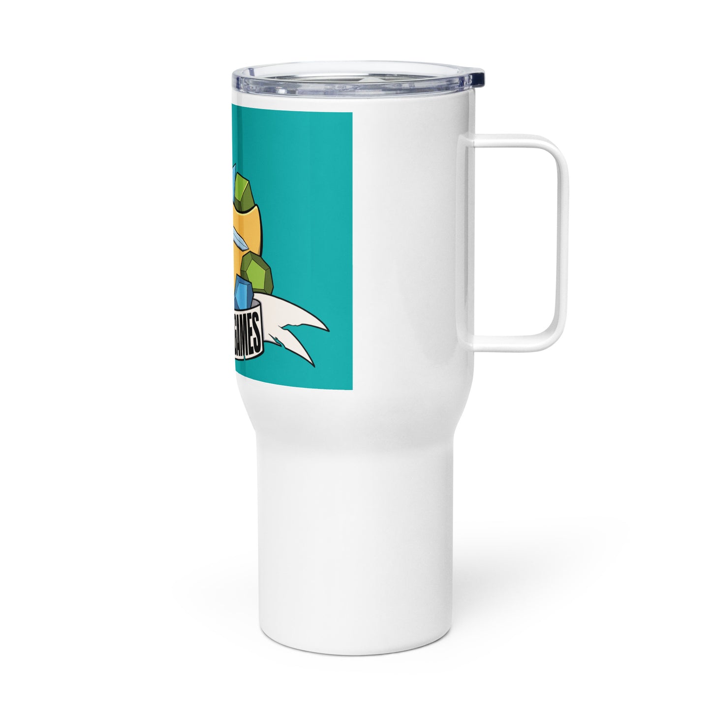 Squeakers Games Logo Travel mug with a handle