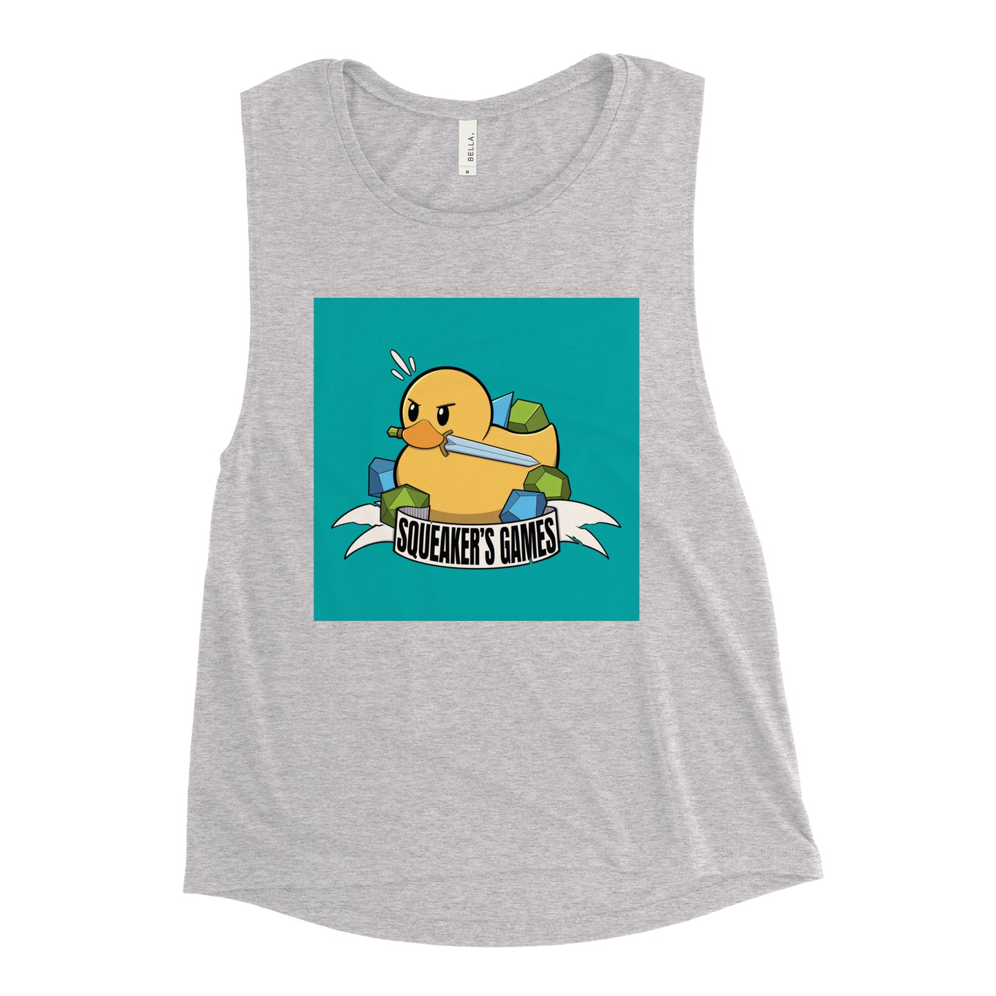 Squeaker's Games logo Ladies’ Muscle Tank