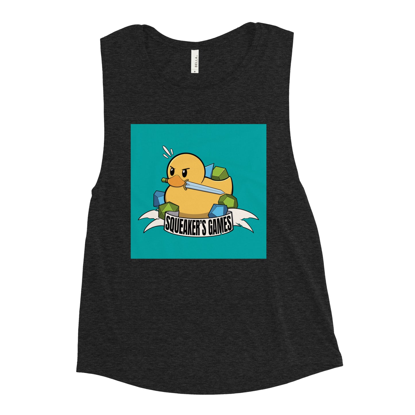 Squeaker's Games logo Ladies’ Muscle Tank