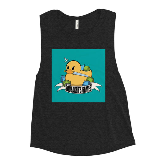 Squeaker's Games logo Ladies’ Muscle Tank