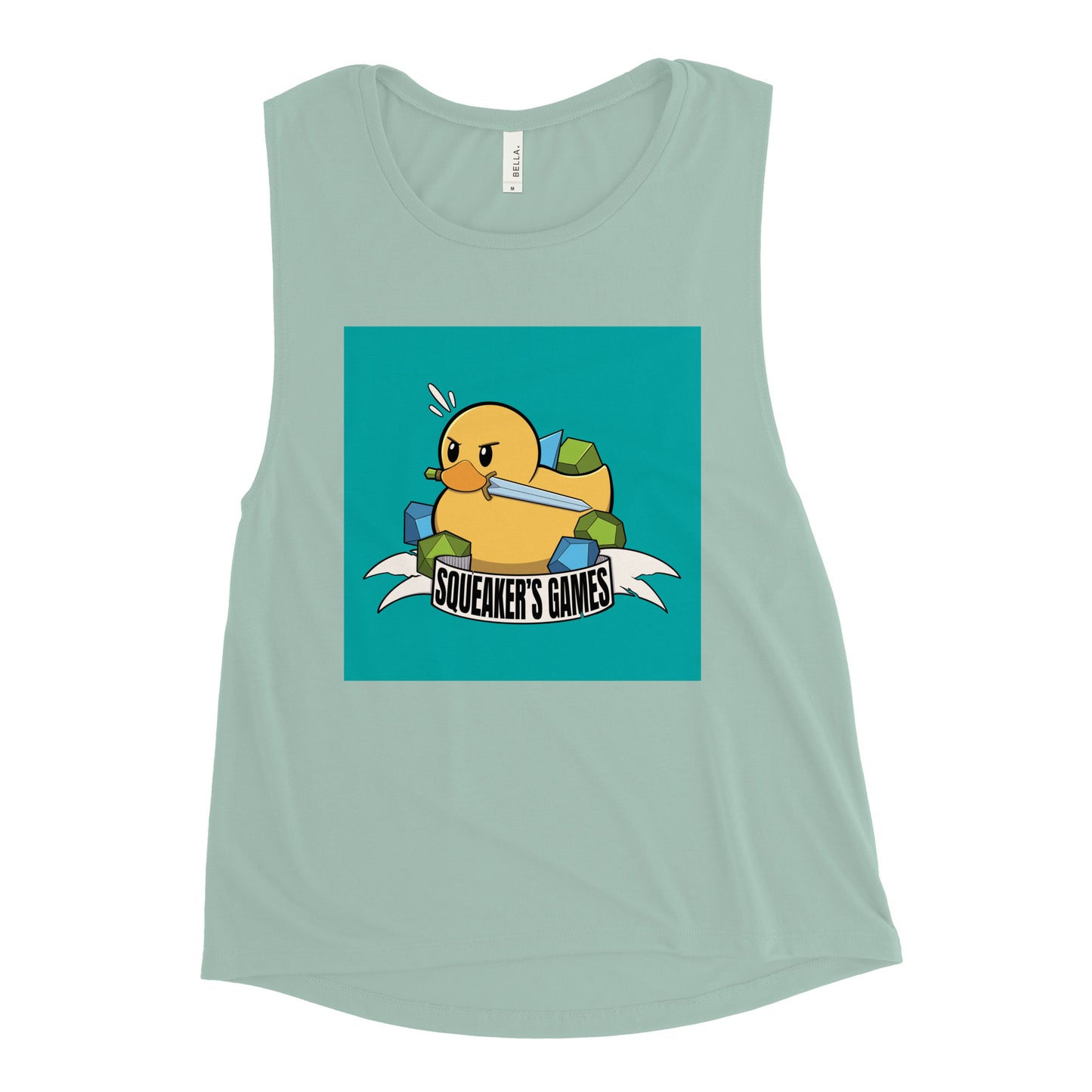 Squeaker's Games logo Ladies’ Muscle Tank