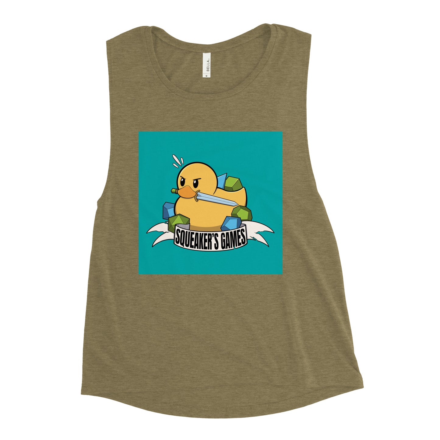 Squeaker's Games logo Ladies’ Muscle Tank