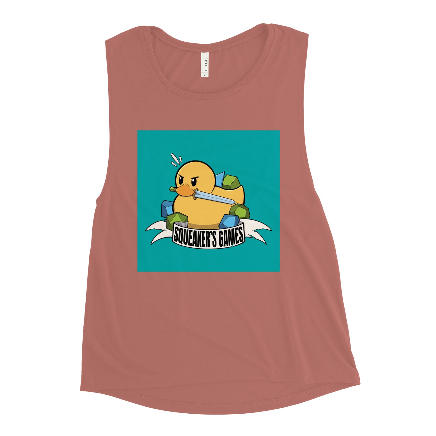 Squeaker's Games logo Ladies’ Muscle Tank