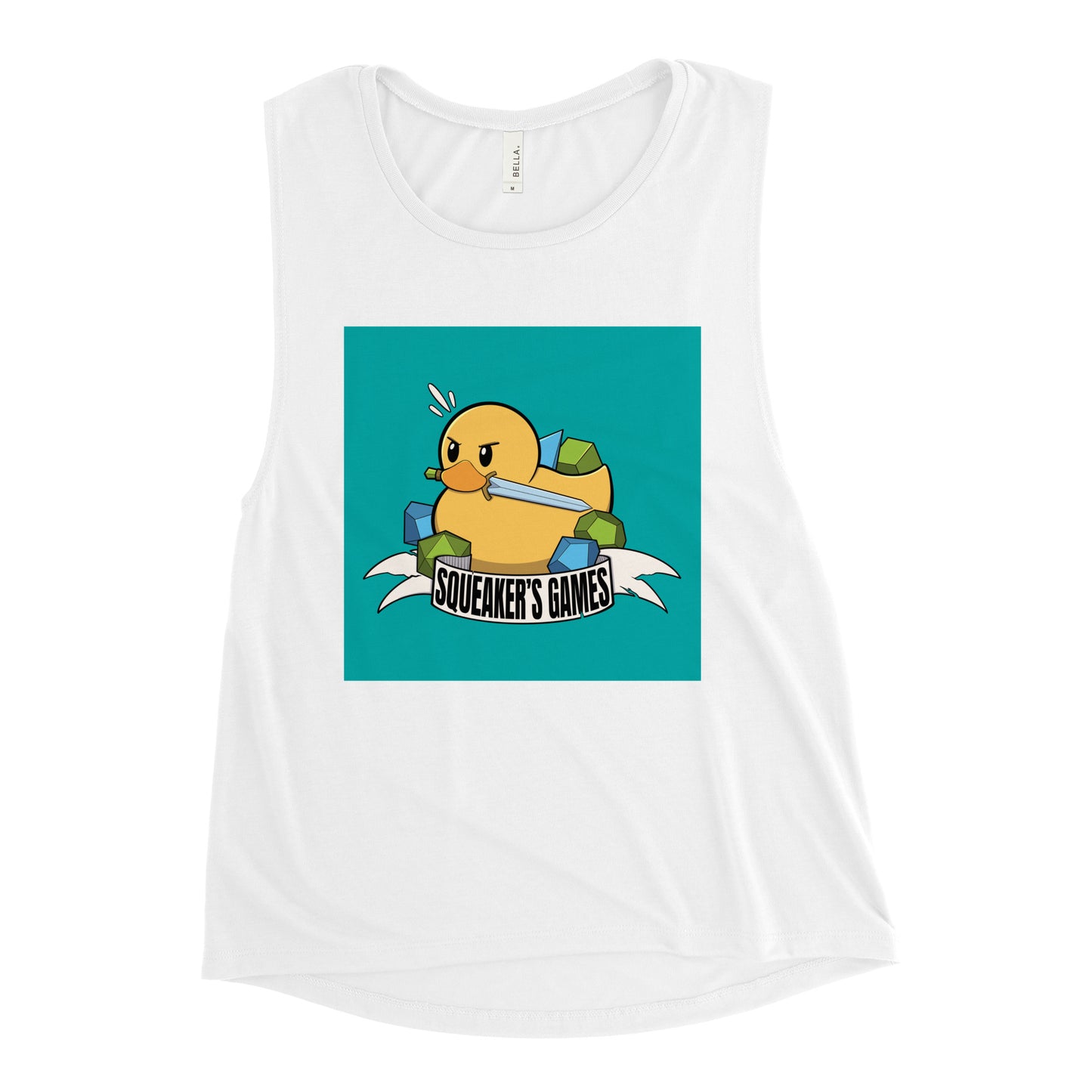 Squeaker's Games logo Ladies’ Muscle Tank
