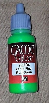 Vallejo Paint Game Color Fluo Green 72104  (*See Per Order Flat Rate Shipping)