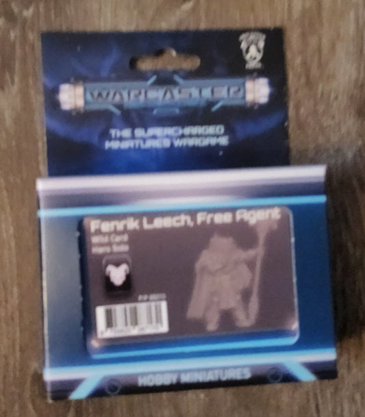 Warcaster Fenrik Leech, Free Agent Wild Card Hero (metal) (*See Per Order Flat Rate Shipping)