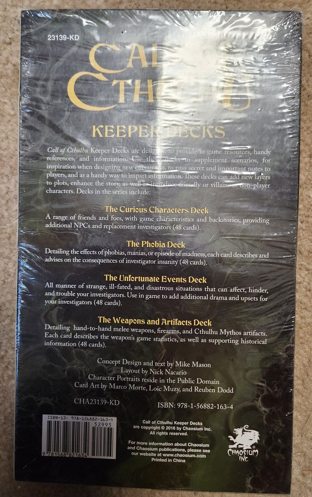 Call of Cthulhu Keeper Decks  (4 Decks)  (*See Per Order Flat Rate Shipping)