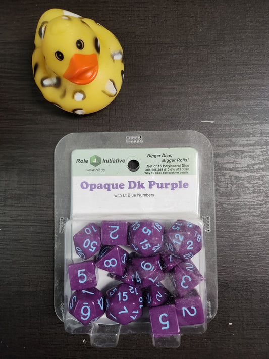 Roll 4 initiative: Dice set of 15 Opaque Dark Purple (*See Per Order Flat Rate Shipping)