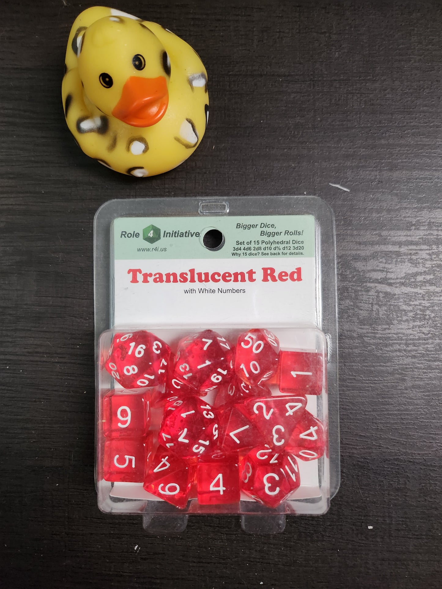 Roll 4 initiative: Dice set of 15 Translucent Red (*See Per Order Flat Rate Shipping)